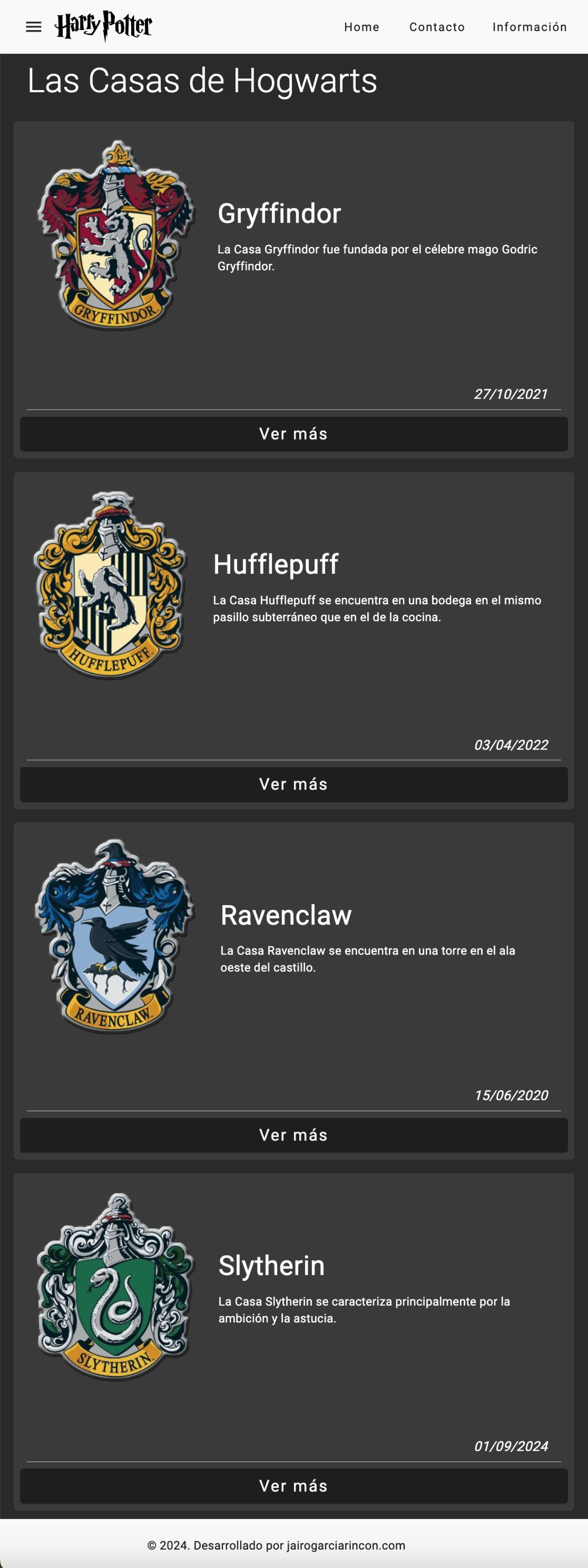 16 Página principal tablet - Modo oscuro